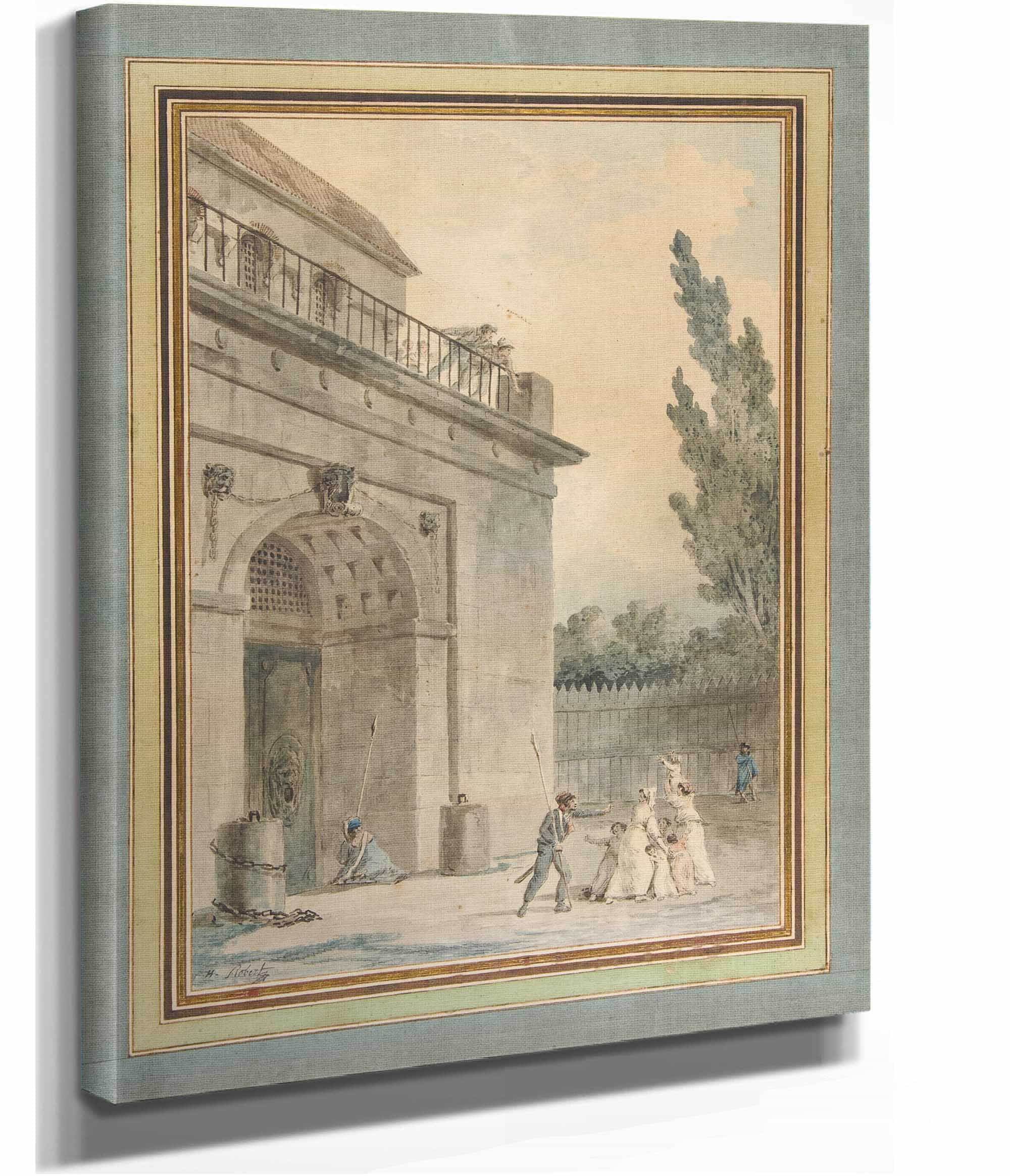 Visitors Leaving A Prison by Hubert Robert - Image 2