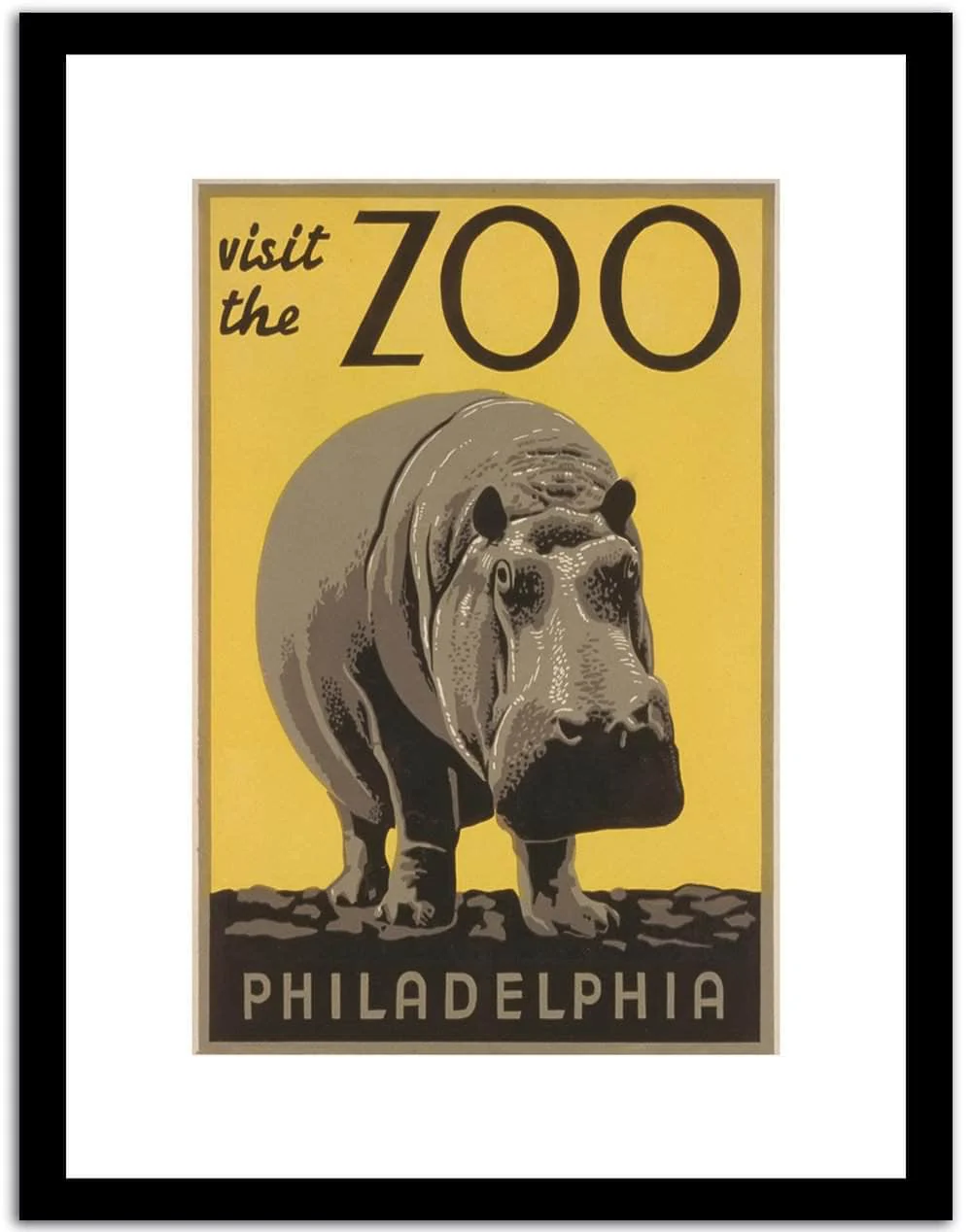 Visit The Zoo Vintage Poster