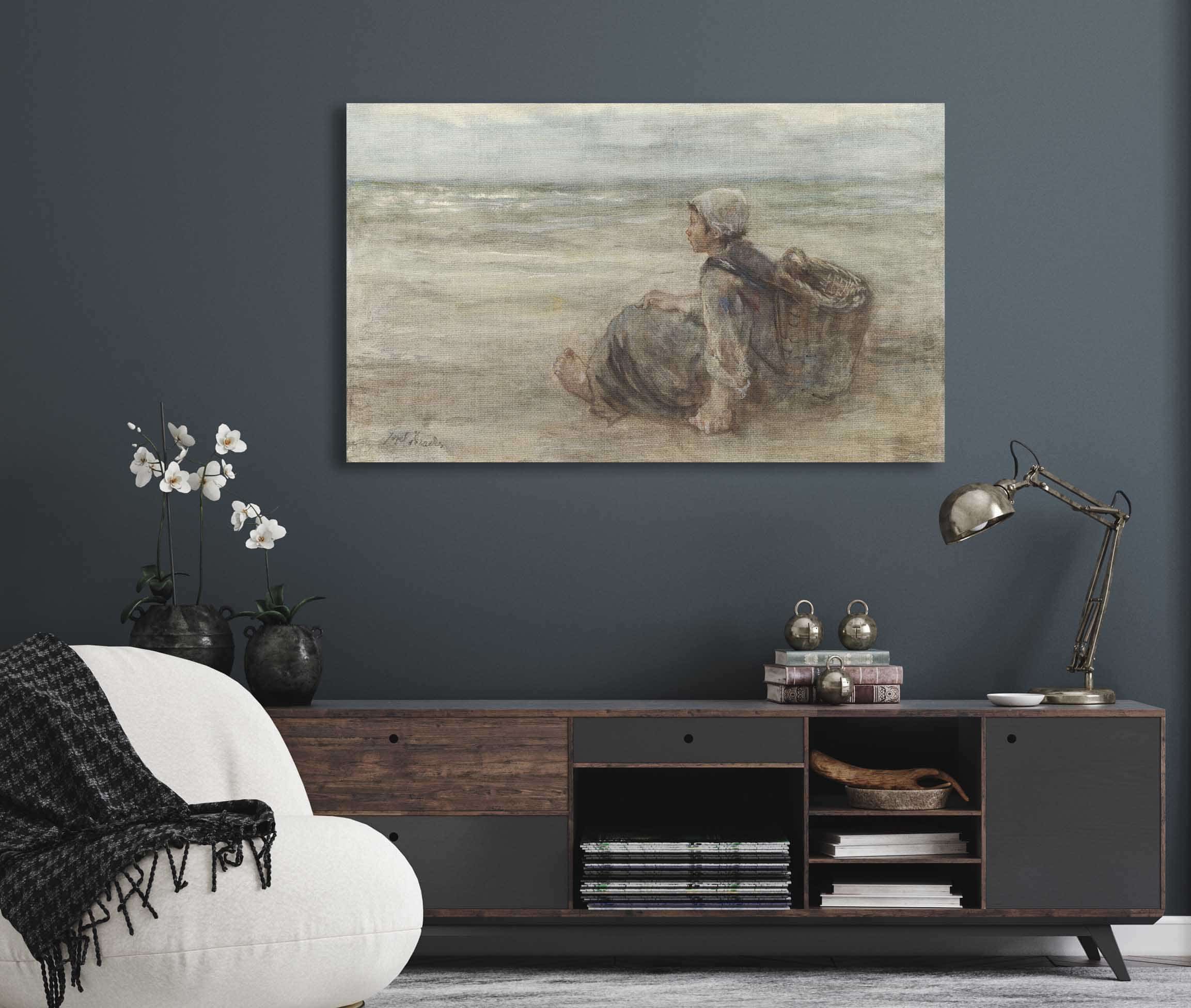 Vissersmeisje Op Het Strand by Jozef Israels - Image 5