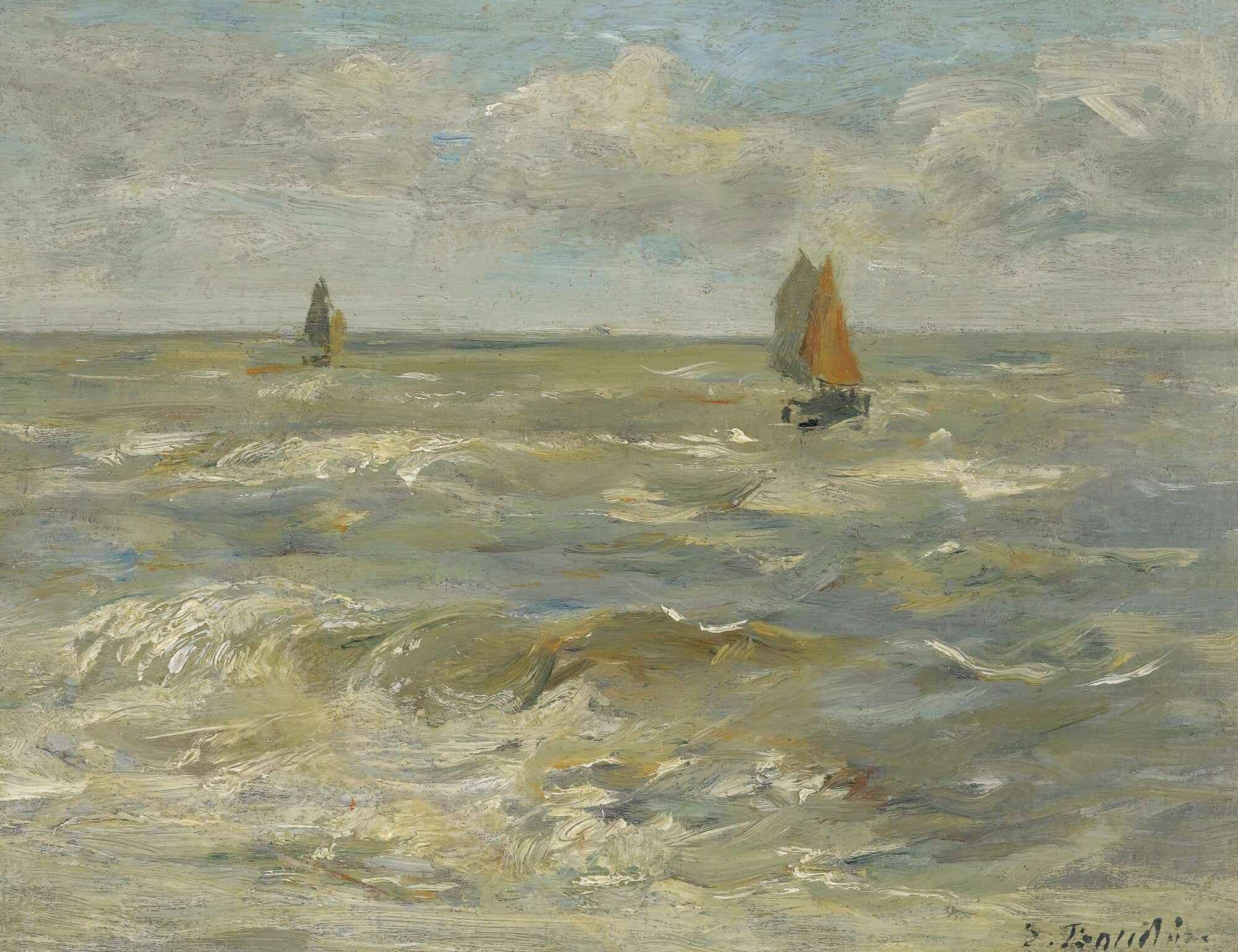 Voiliers Sur La Mer by Eugene Boudin - Image 2