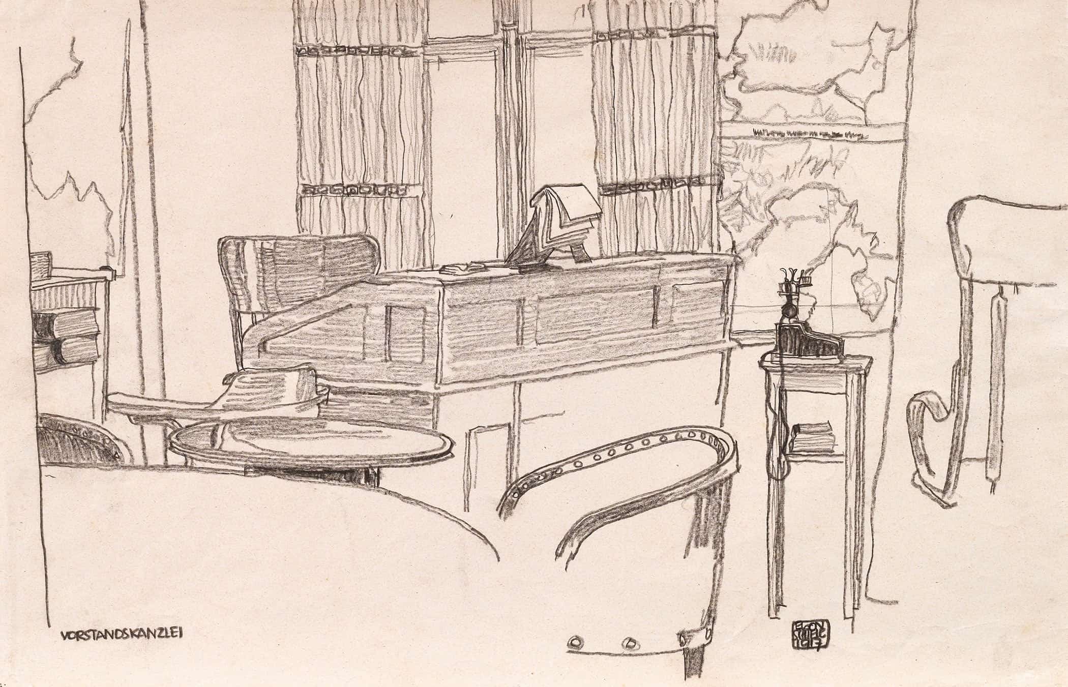 Vorstandskanzlei Der K U K Konsumanstalt Wien by Egon Schiele - Image 2
