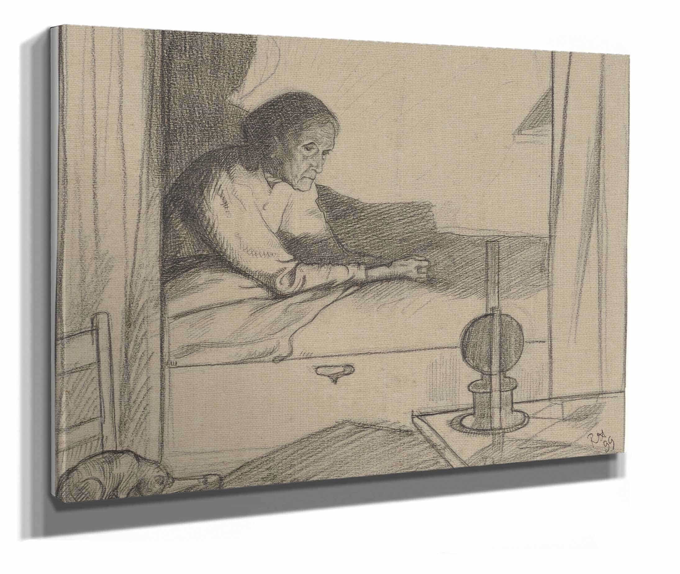 Vrouw Hogerhuis Zittend In Bed Tweede Ontwerp by Richard Nicolaus Roland Holst - Image 2