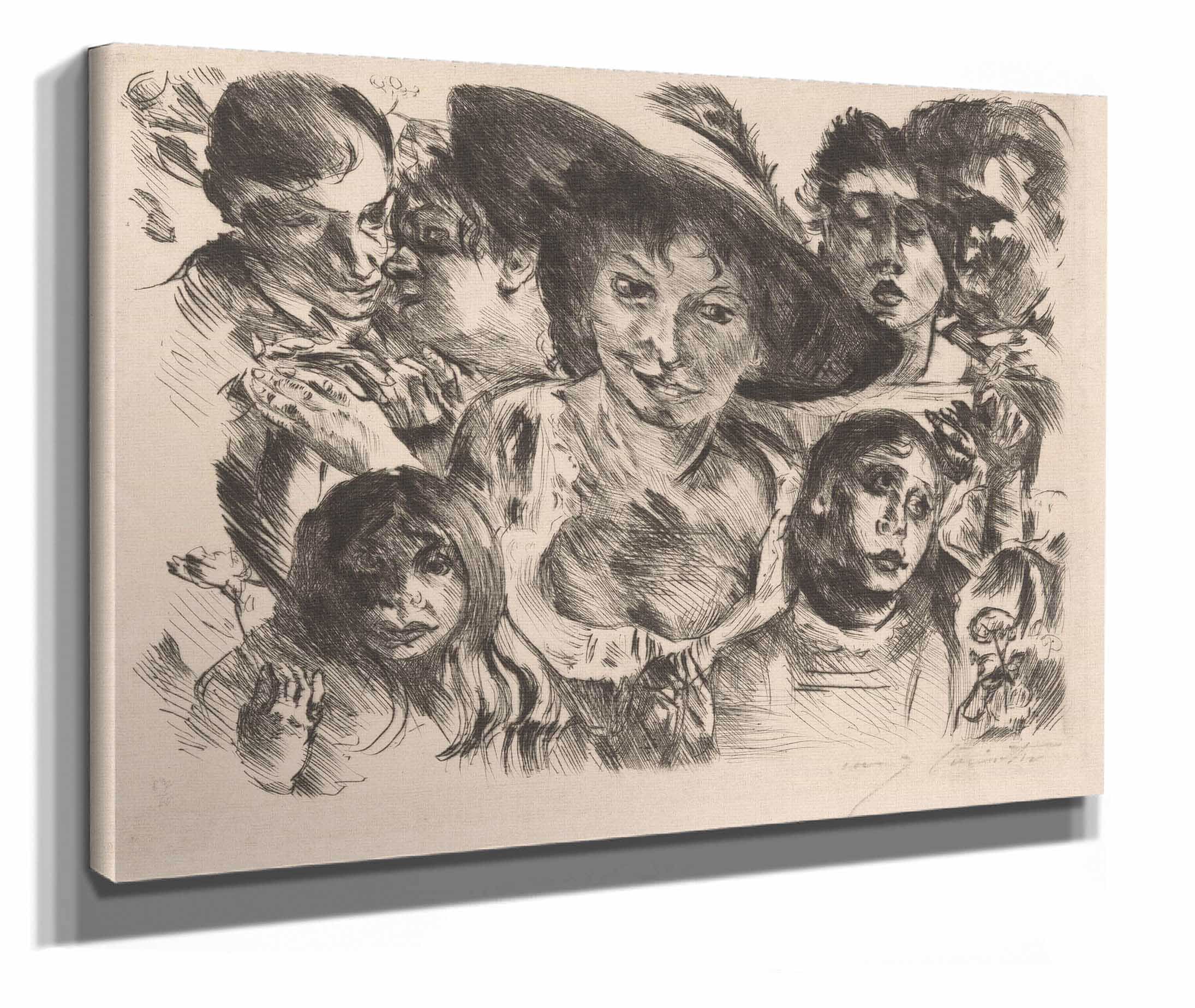 Vrouw Met Hoed Omringd Door Een Groep Gezichten by Lovis Corinth - Image 2