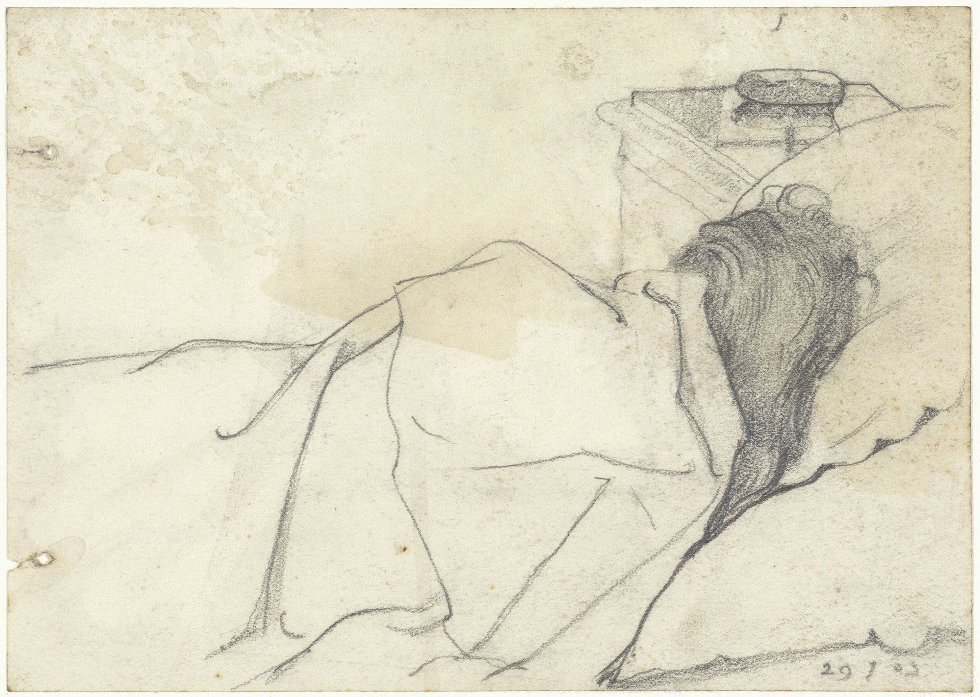 Vrouw Van Richard Roland Holst In Bed Met Afgewend Gezicht by Richard Nicolaus Roland Holst