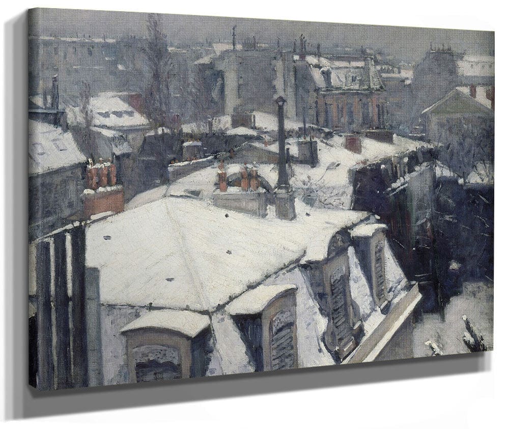 Vue De Toits (Effet De Neige), Dit Toits Sous La Neige By Gustave Caillebotte