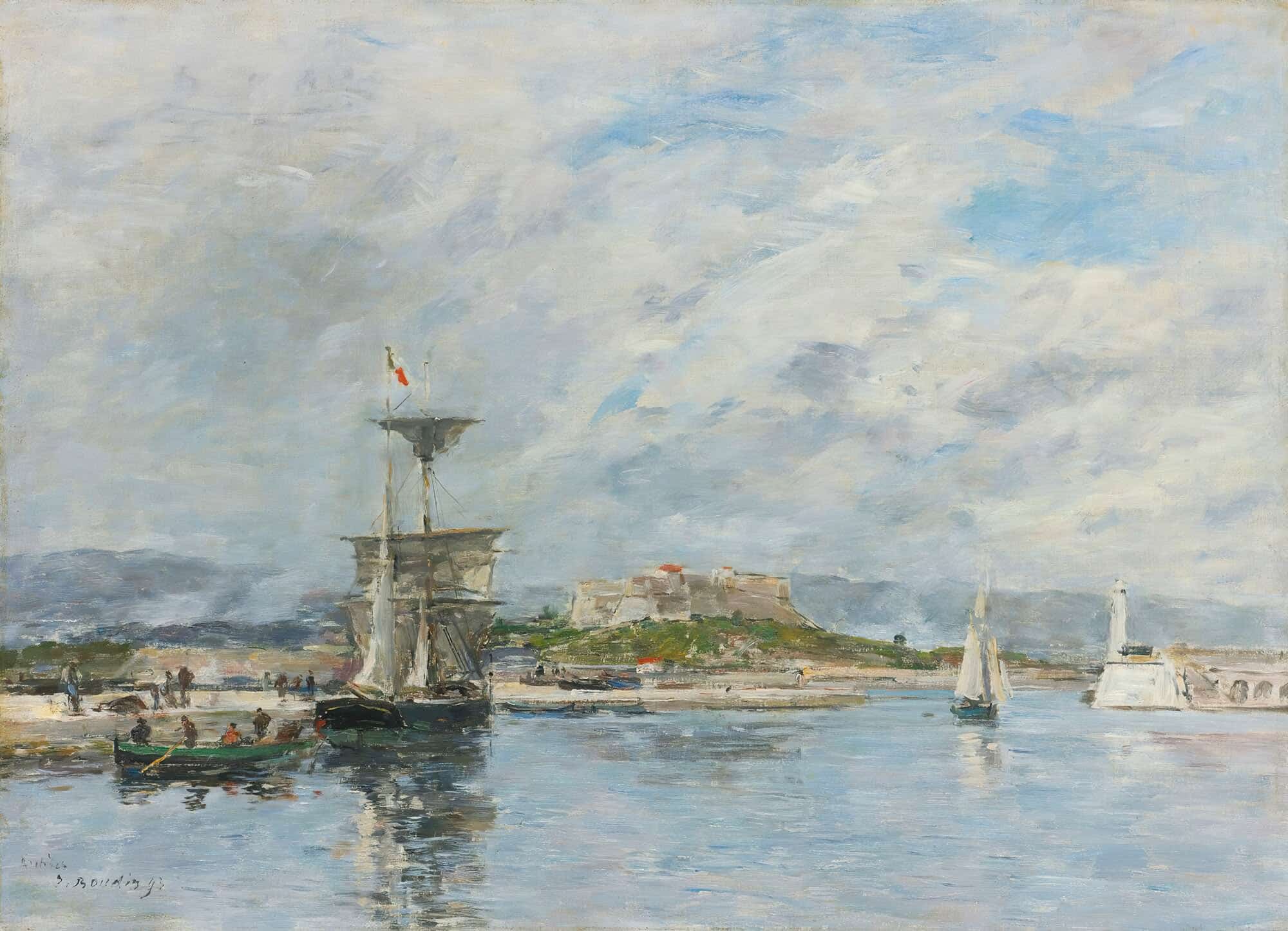 Vue Du Port Dantibes Le Quai Le Matin by Eugene Boudin - Image 2