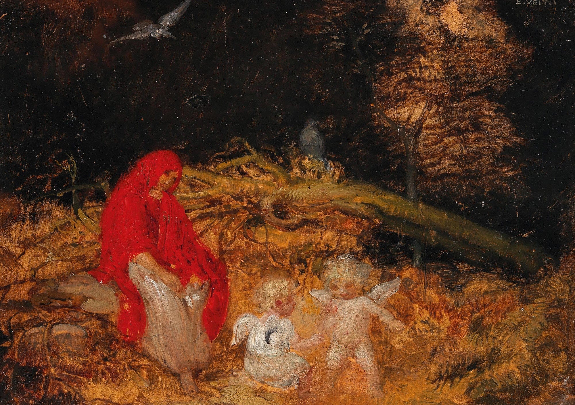 Waldfrau Und Amoretten by Eduard Veith - Image 2