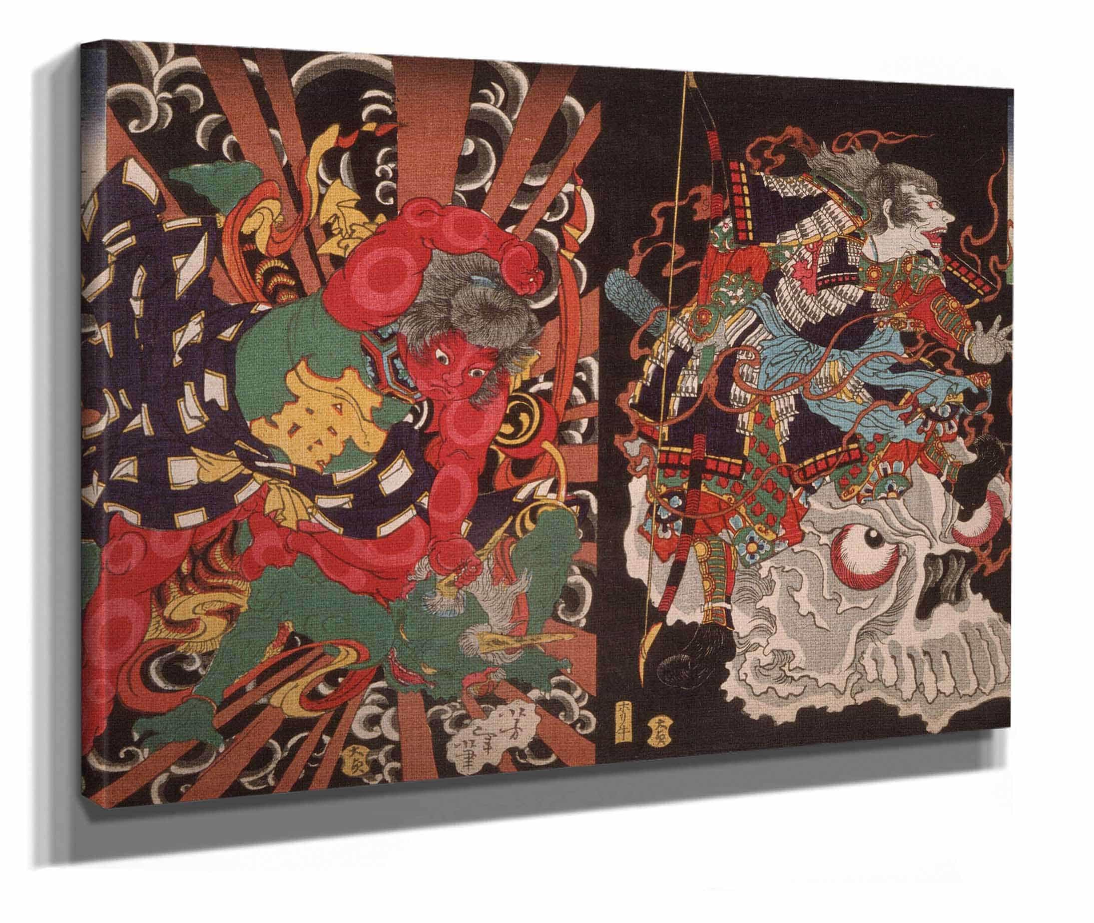 Warrior On Skull Kintoki Overpowering A Demon by Tsukioka Yoshitoshi - Image 2