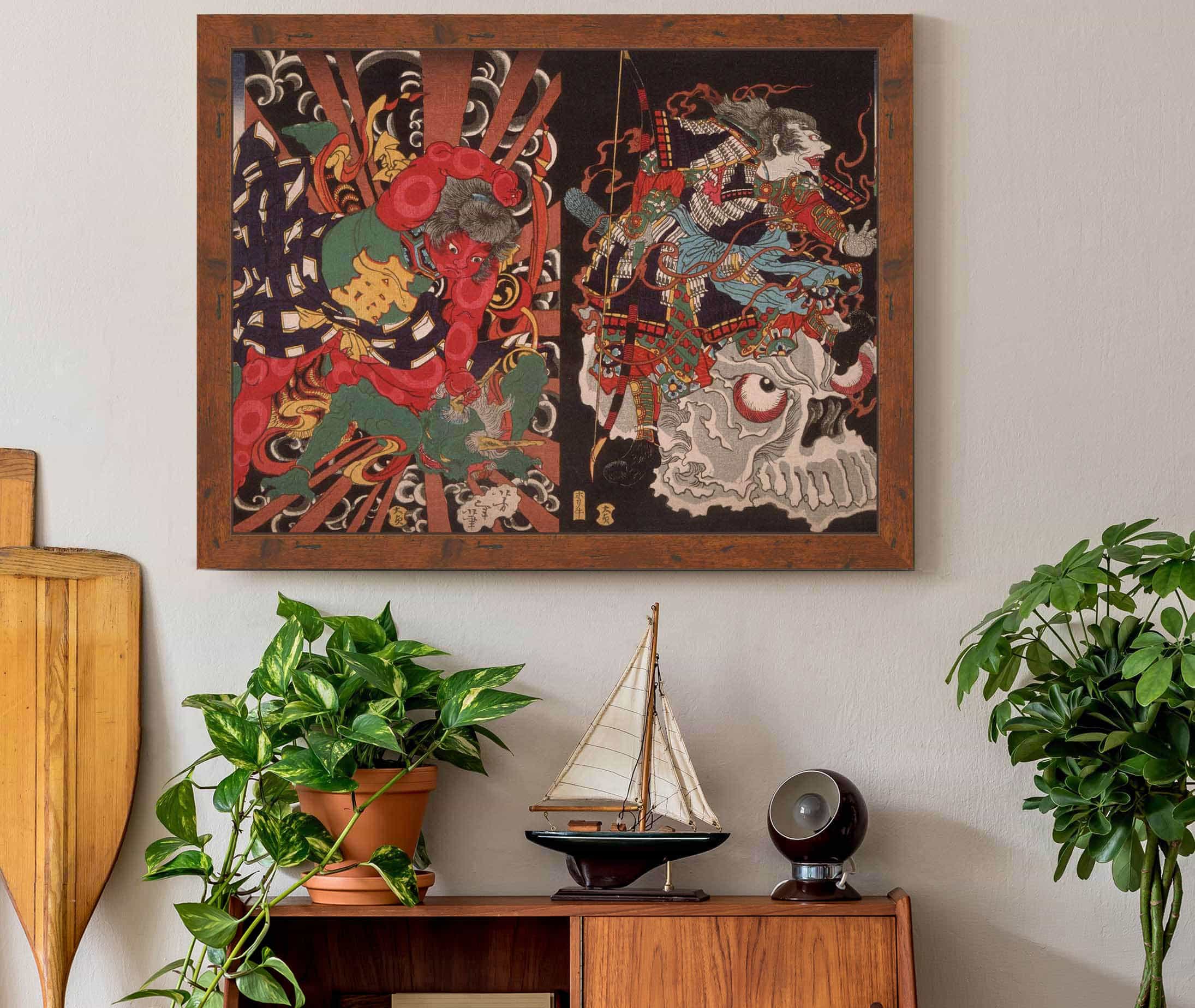 Warrior On Skull Kintoki Overpowering A Demon by Tsukioka Yoshitoshi - Image 3