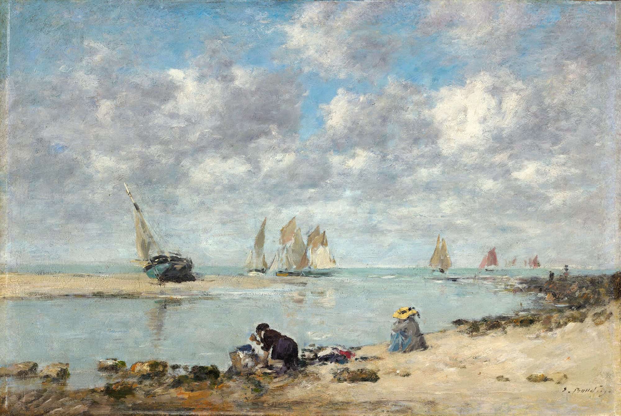Washerwoman Near Trouville by Eugene Boudin - Image 2