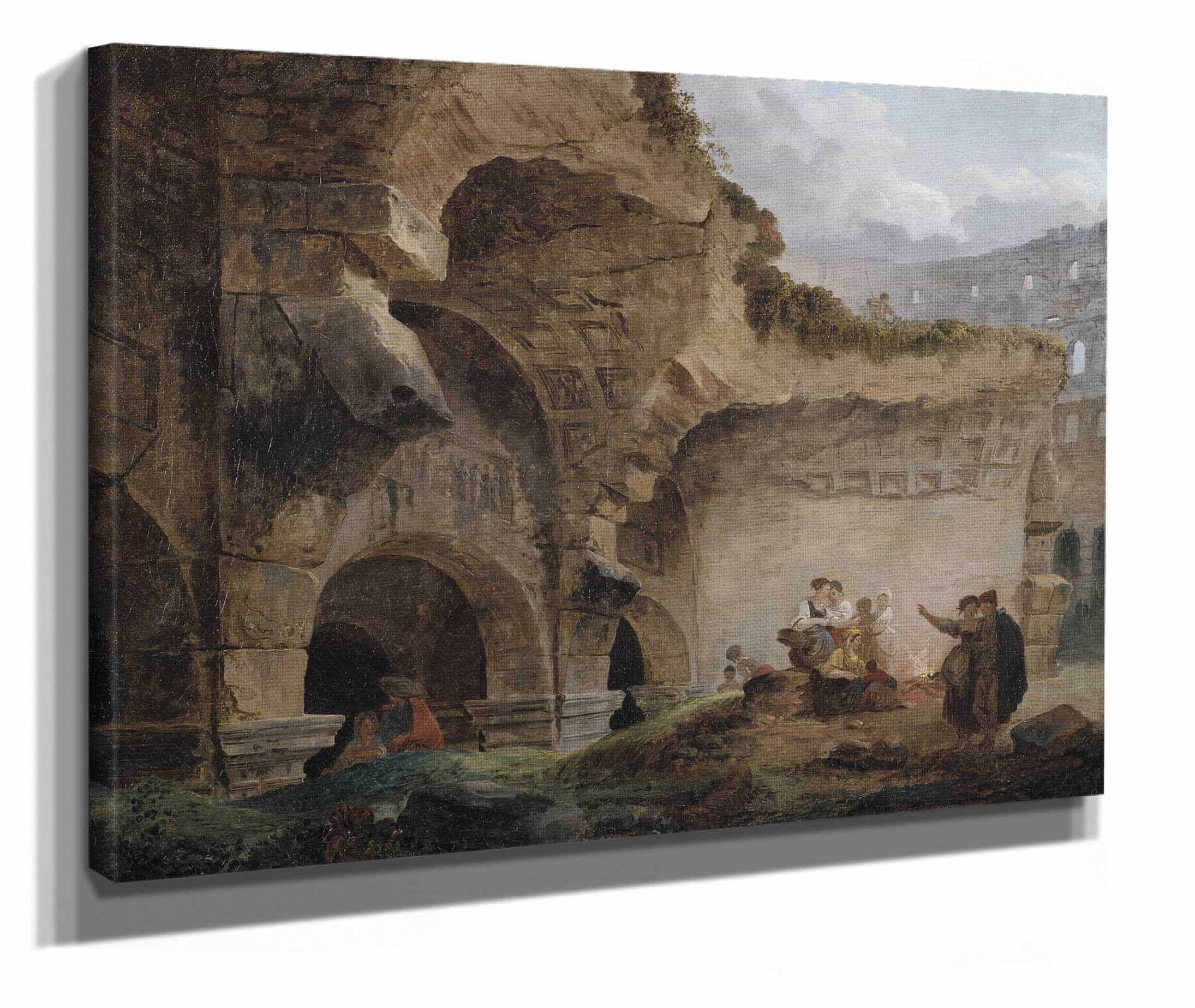 Washerwomen In The Ruins Of The Colosseum by Hubert Robert - Image 2