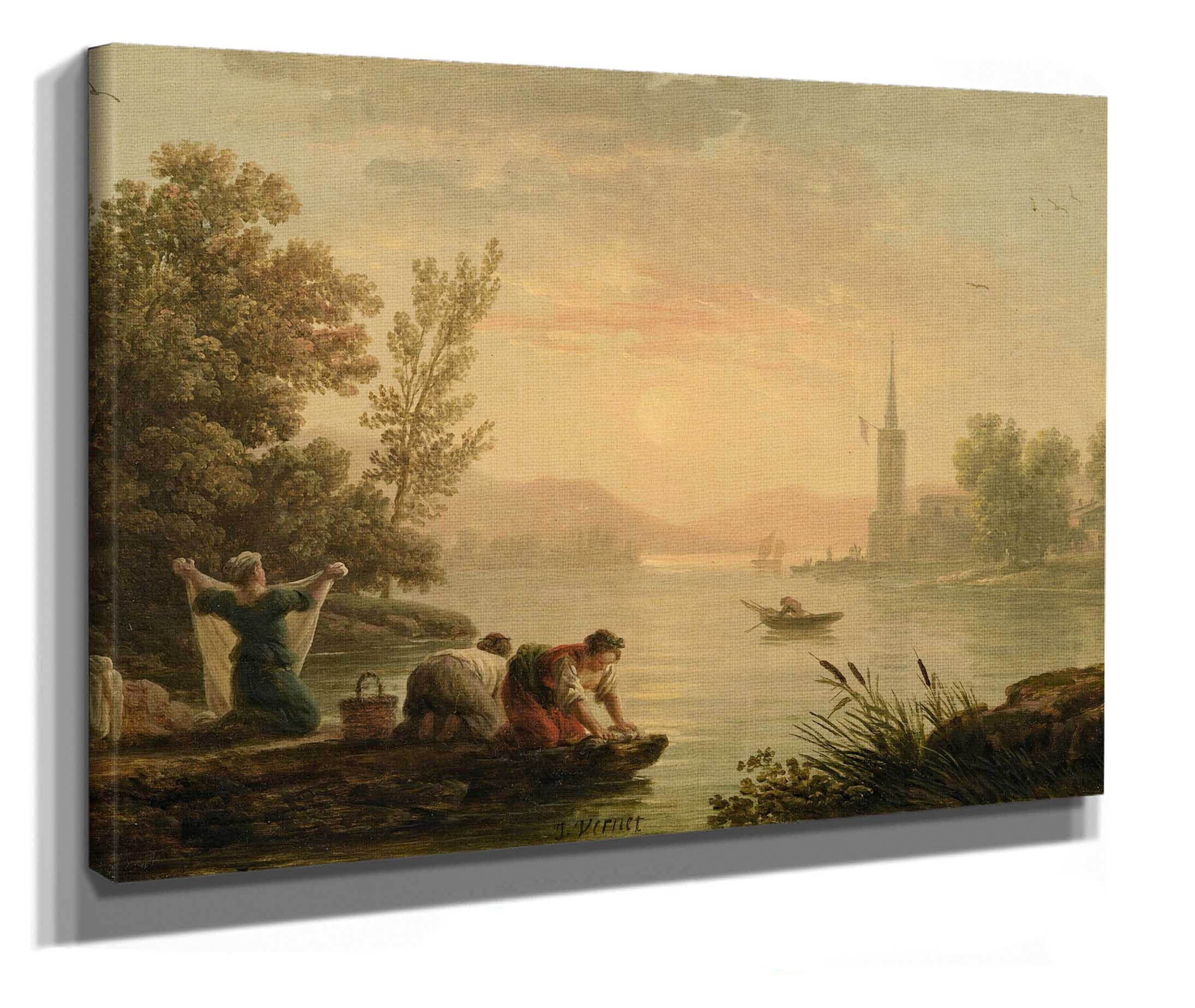 Washerwomen Near By A Lake by Claude Joseph Vernet - Image 2