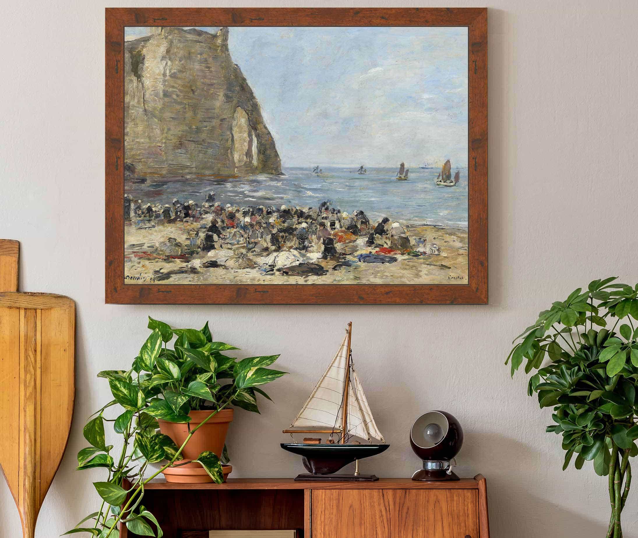 Washerwomen On The Beach Of Etretat by Eugene Boudin - Image 3