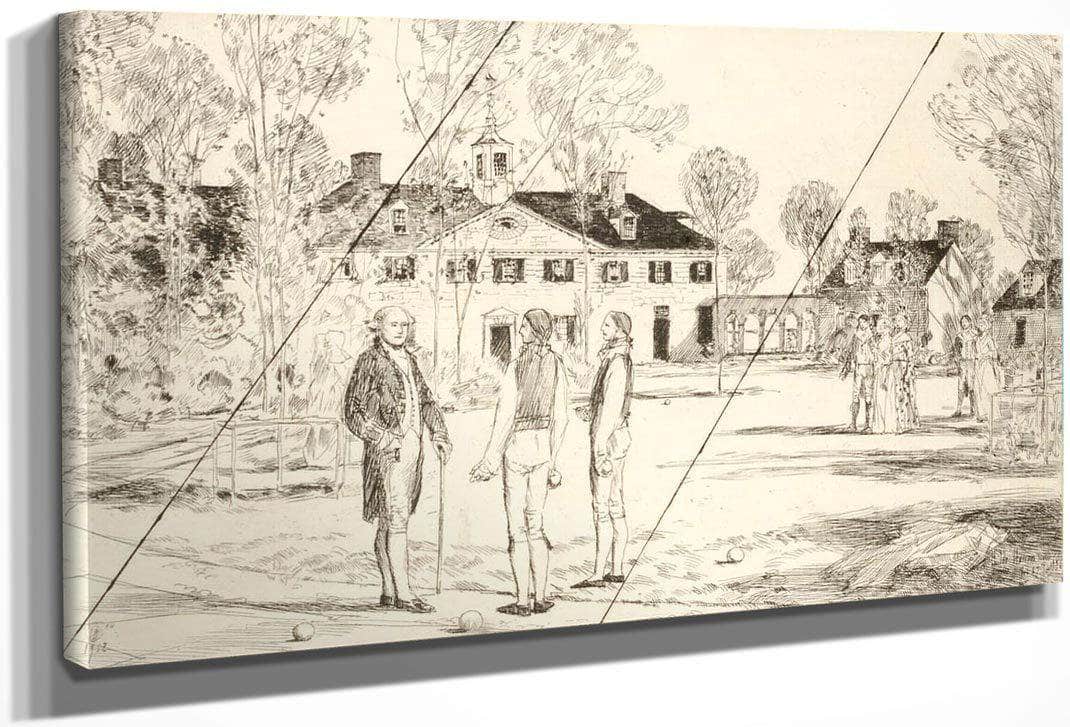Washington At Mount Vernon (Cancelled Plate From The Portfolio The Bicentennial Pageant Of George Washington ) By Childe Hassam