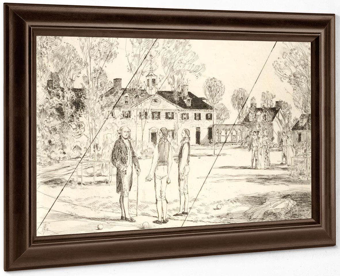 Washington At Mount Vernon (Cancelled Plate From The Portfolio The Bicentennial Pageant Of George Washington ) By Childe Hassam - Image 4