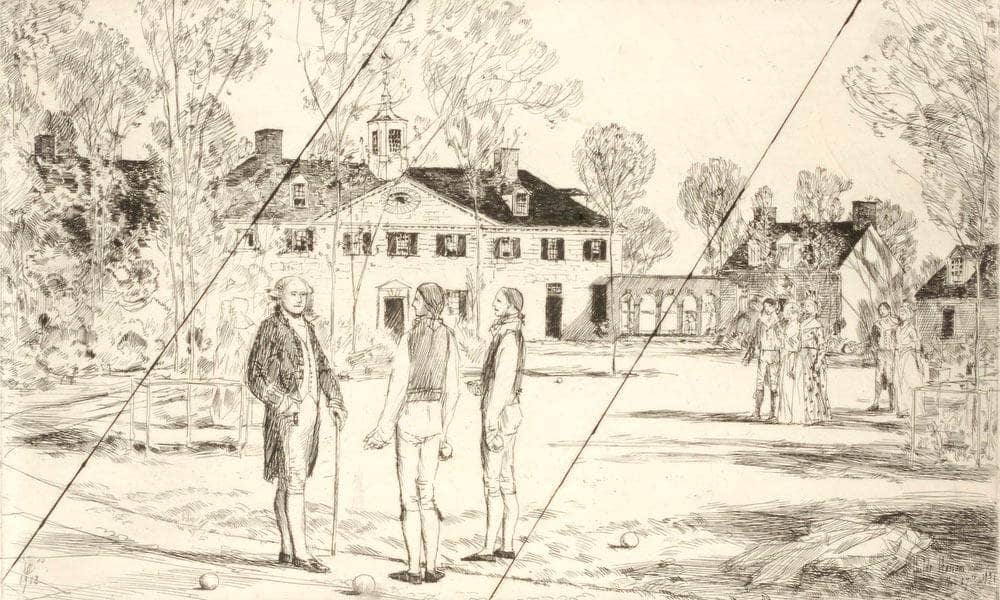 Washington At Mount Vernon (Cancelled Plate From The Portfolio The Bicentennial Pageant Of George Washington ) By Childe Hassam - Image 5