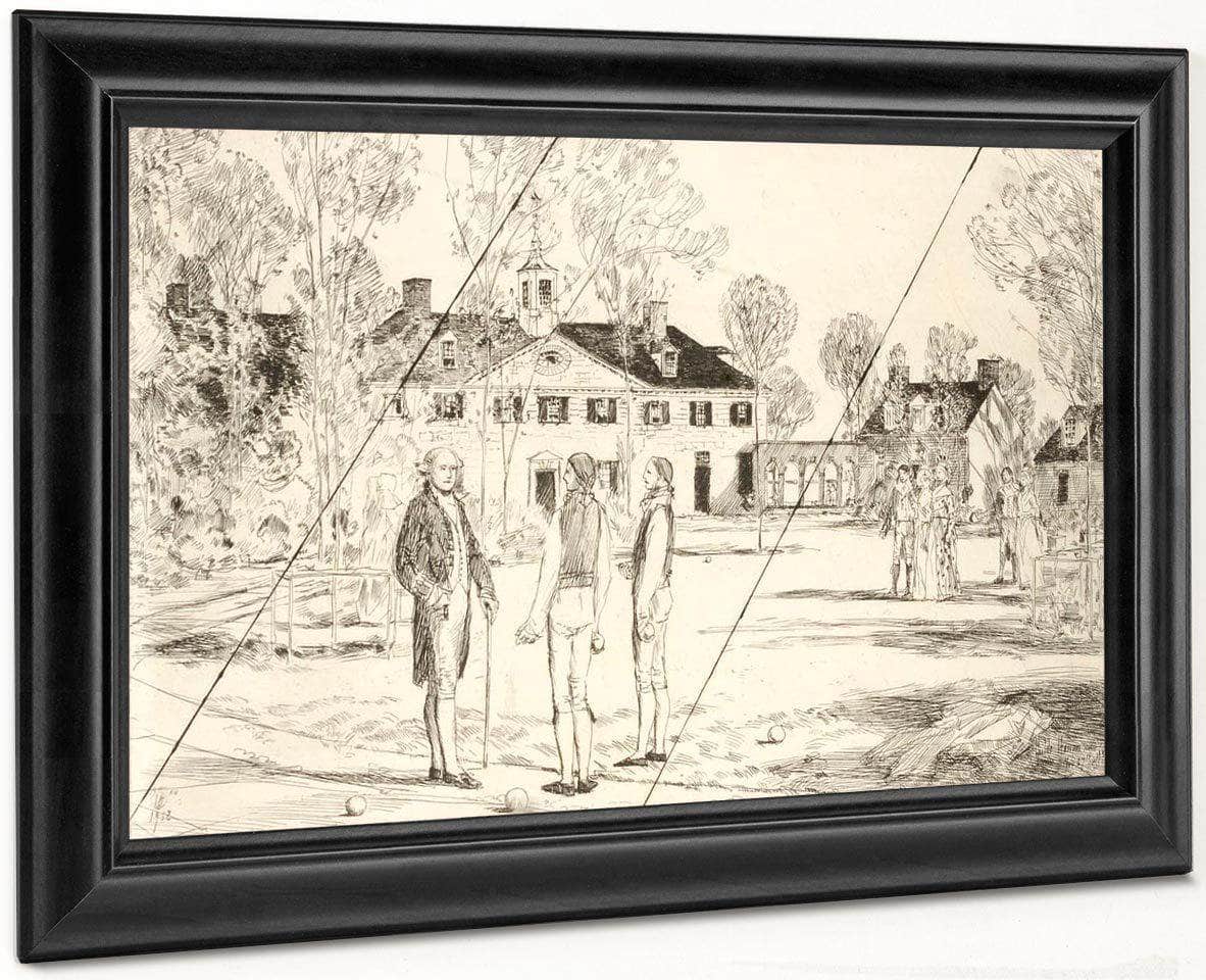 Washington At Mount Vernon (Cancelled Plate From The Portfolio The Bicentennial Pageant Of George Washington ) By Childe Hassam - Image 6