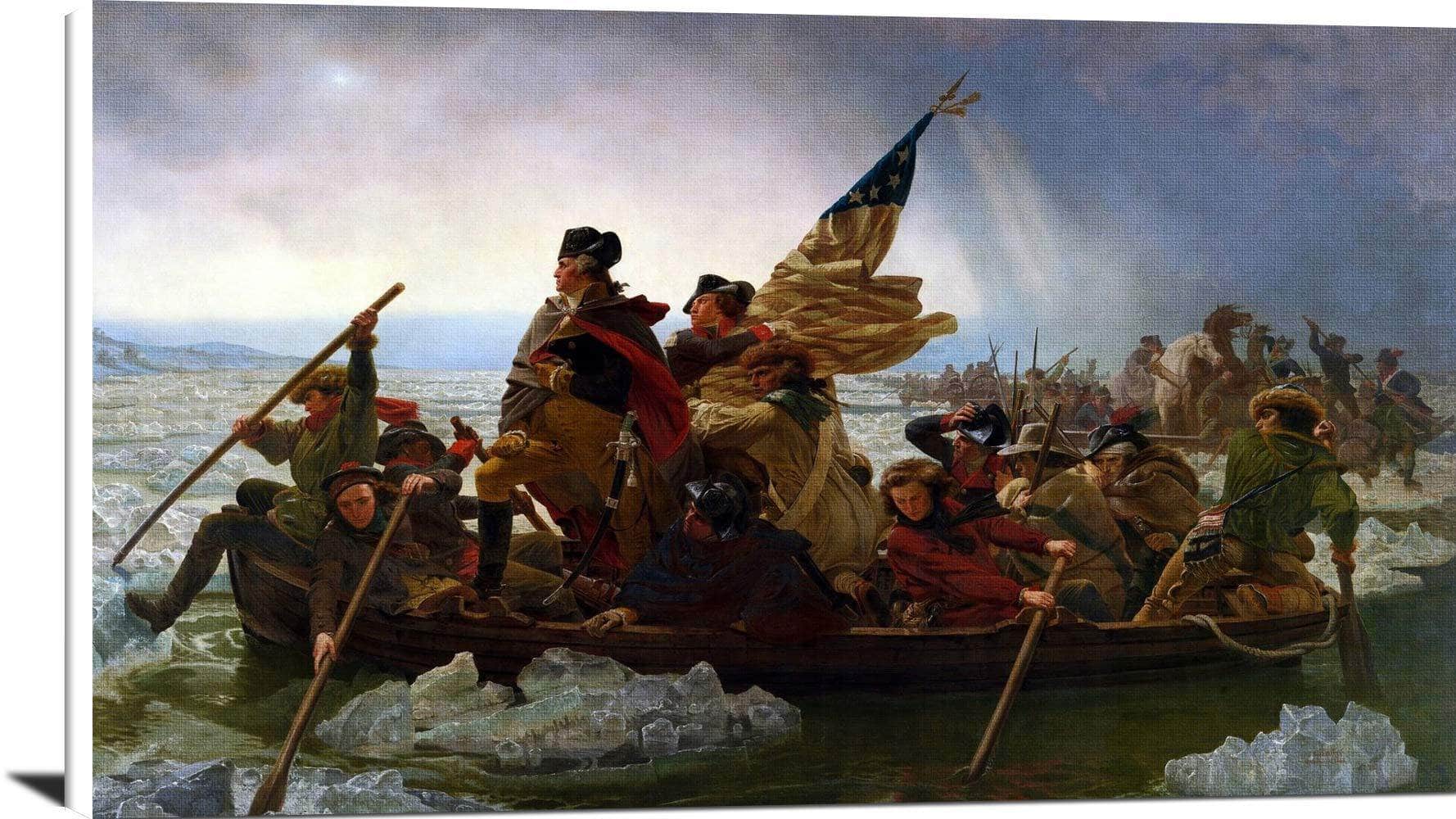 Washington Crossing Delaware Painting Emanuel Leutze Canvas Art