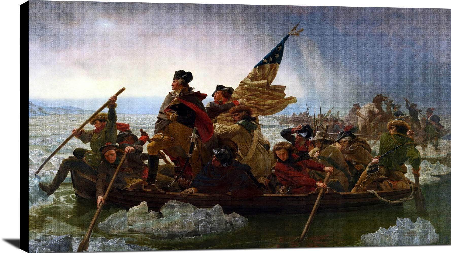 Washington Crossing Delaware Painting Emanuel Leutze Canvas Art - Image 2