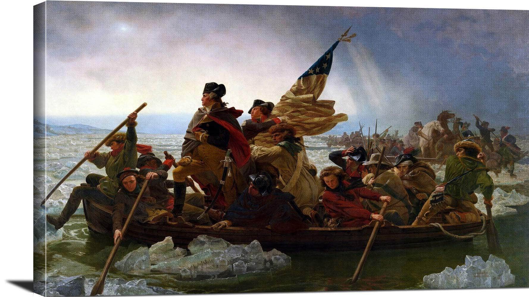 Washington Crossing Delaware Painting Emanuel Leutze Canvas Art - Image 3