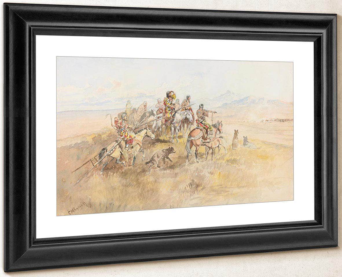 Watching The Buff By Charles Marion Russell - Image 4