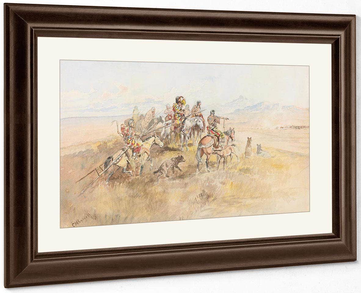 Watching The Buff By Charles Marion Russell - Image 5