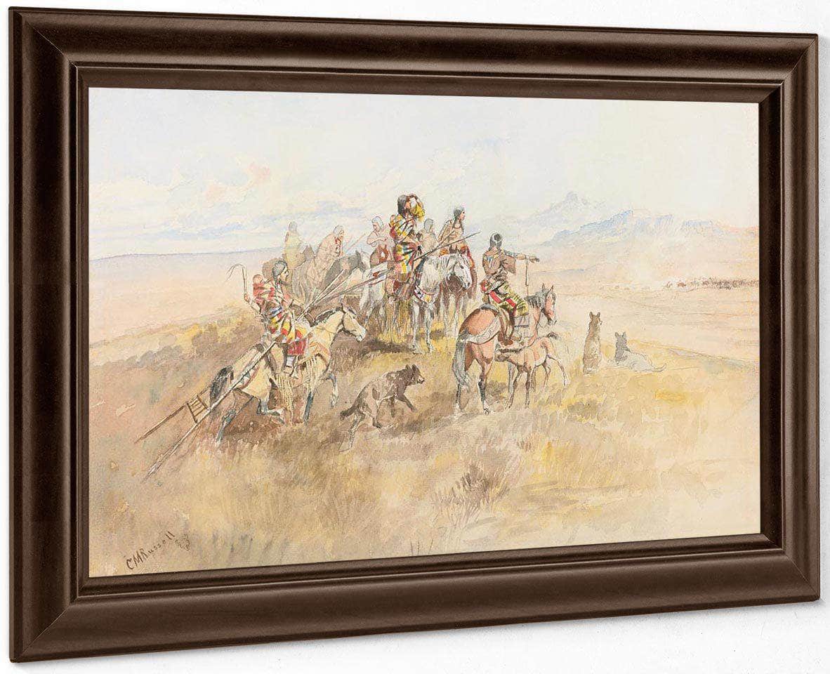 Watching The Buff By Charles Marion Russell - Image 6
