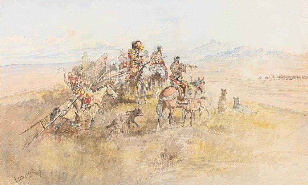 Watching The Buff By Charles Marion Russell - Image 7