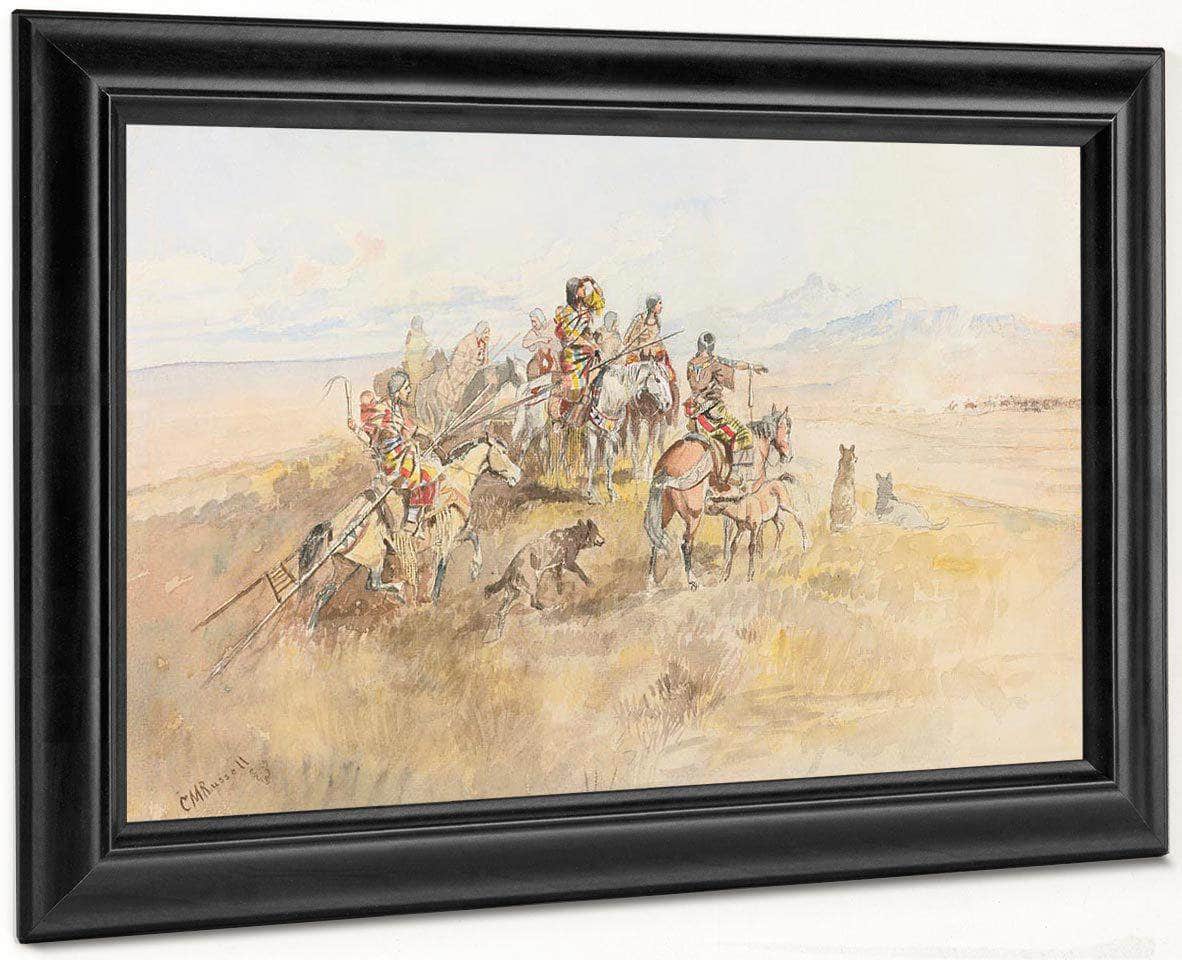 Watching The Buff By Charles Marion Russell - Image 8