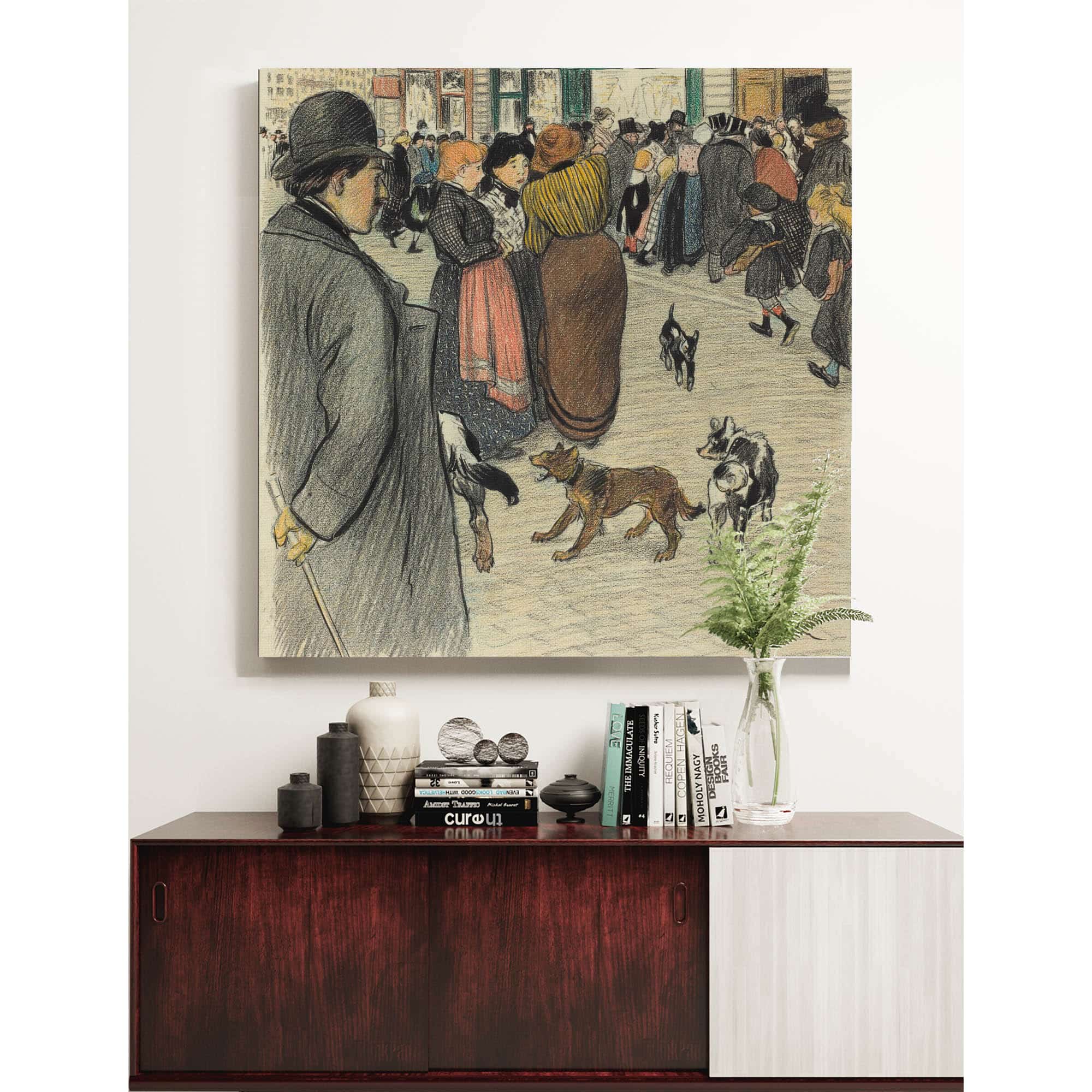 Watching The Crowd by Theophile Alexandre Steinlen - Image 5