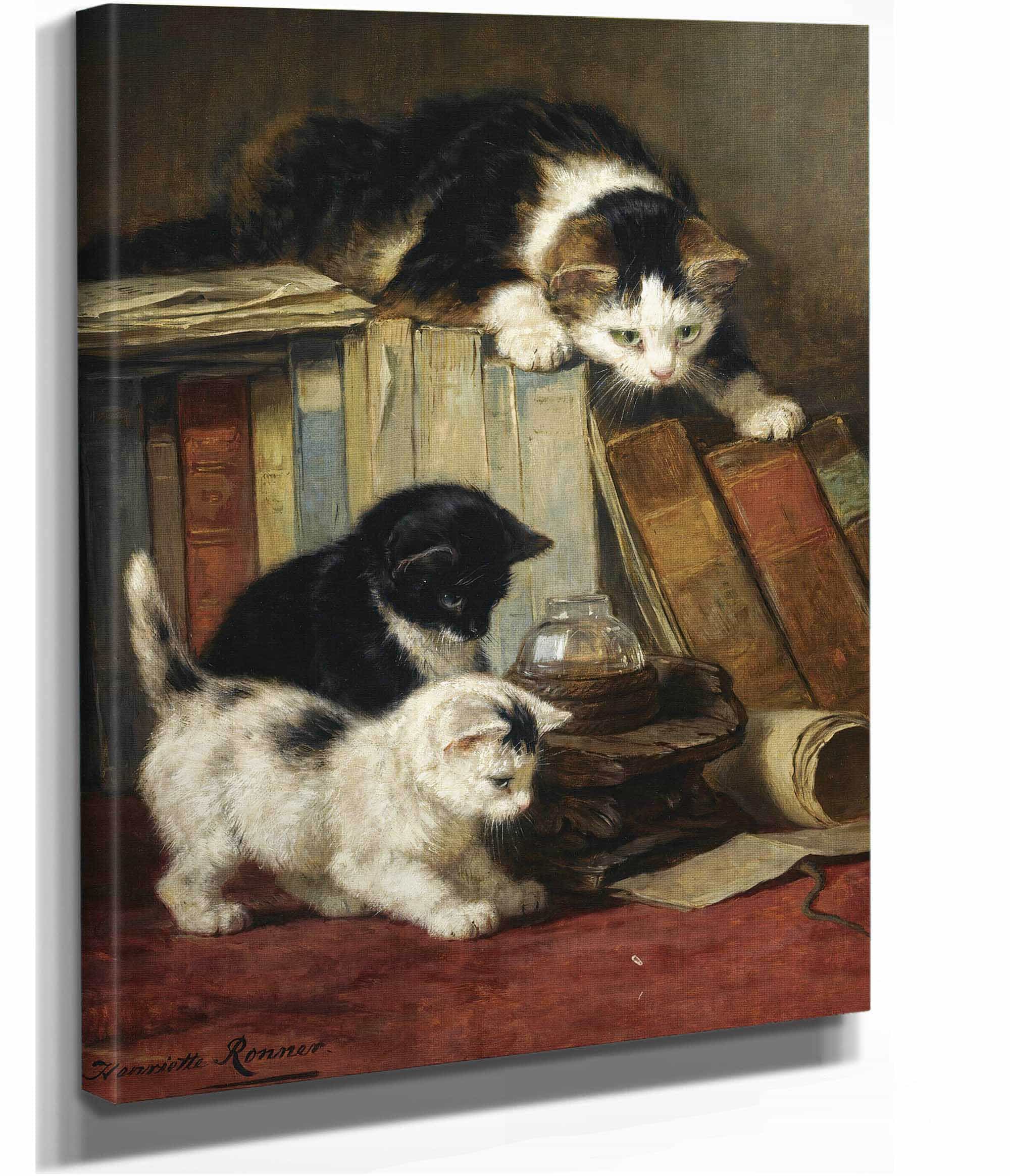 Watching The Prey by Henriette Ronner Knip - Image 3