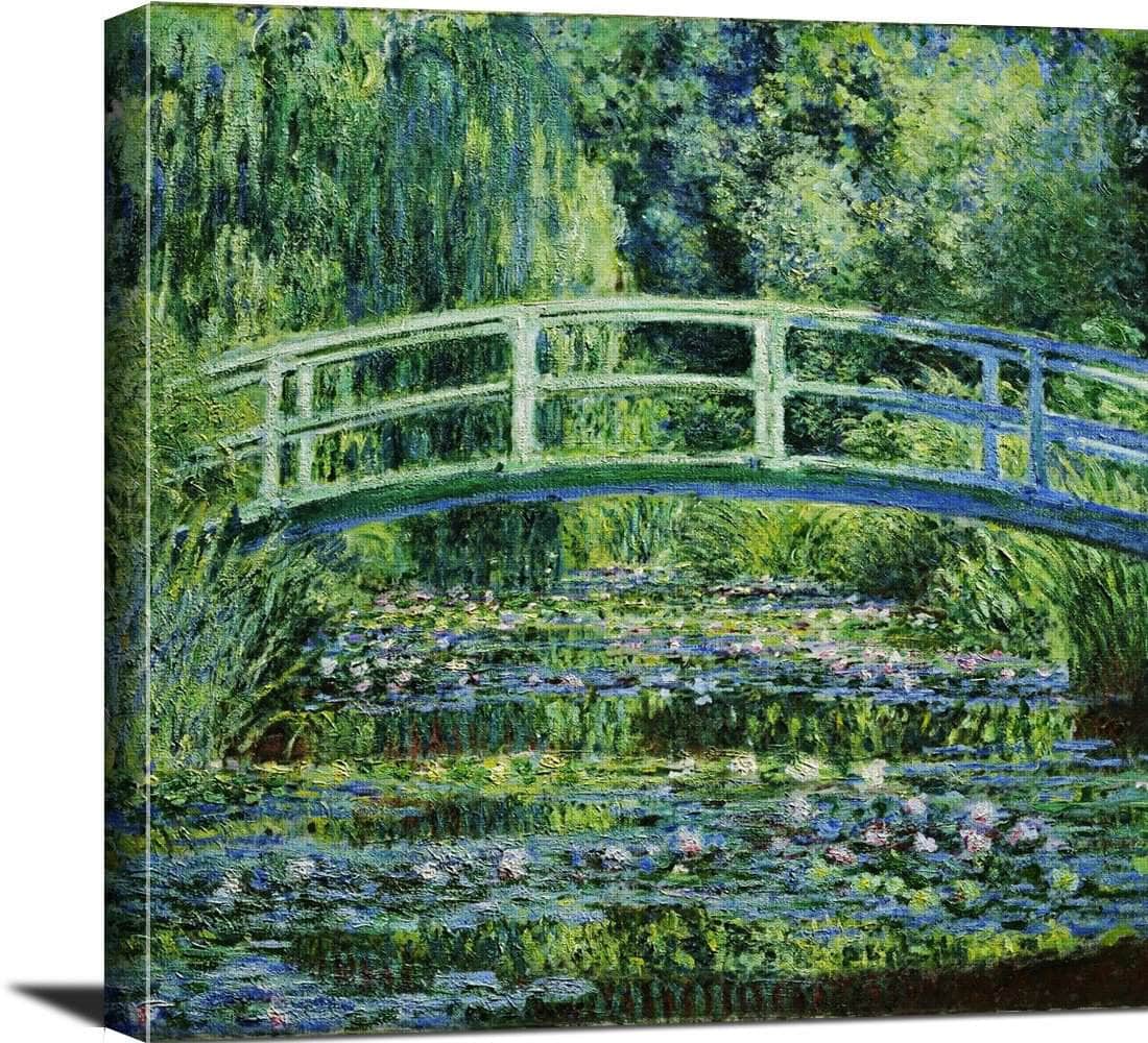 Water Lilies And The Japanes Bridge Painting Claude Monet Canvas Art - Image 3