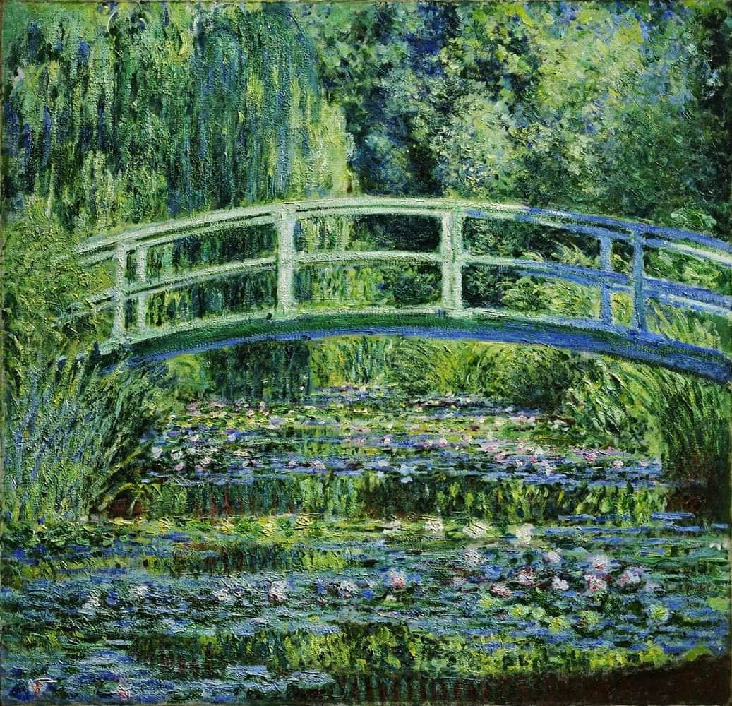 Water Lilies And The Japanes Bridge Painting Claude Monet Canvas Art - Image 5