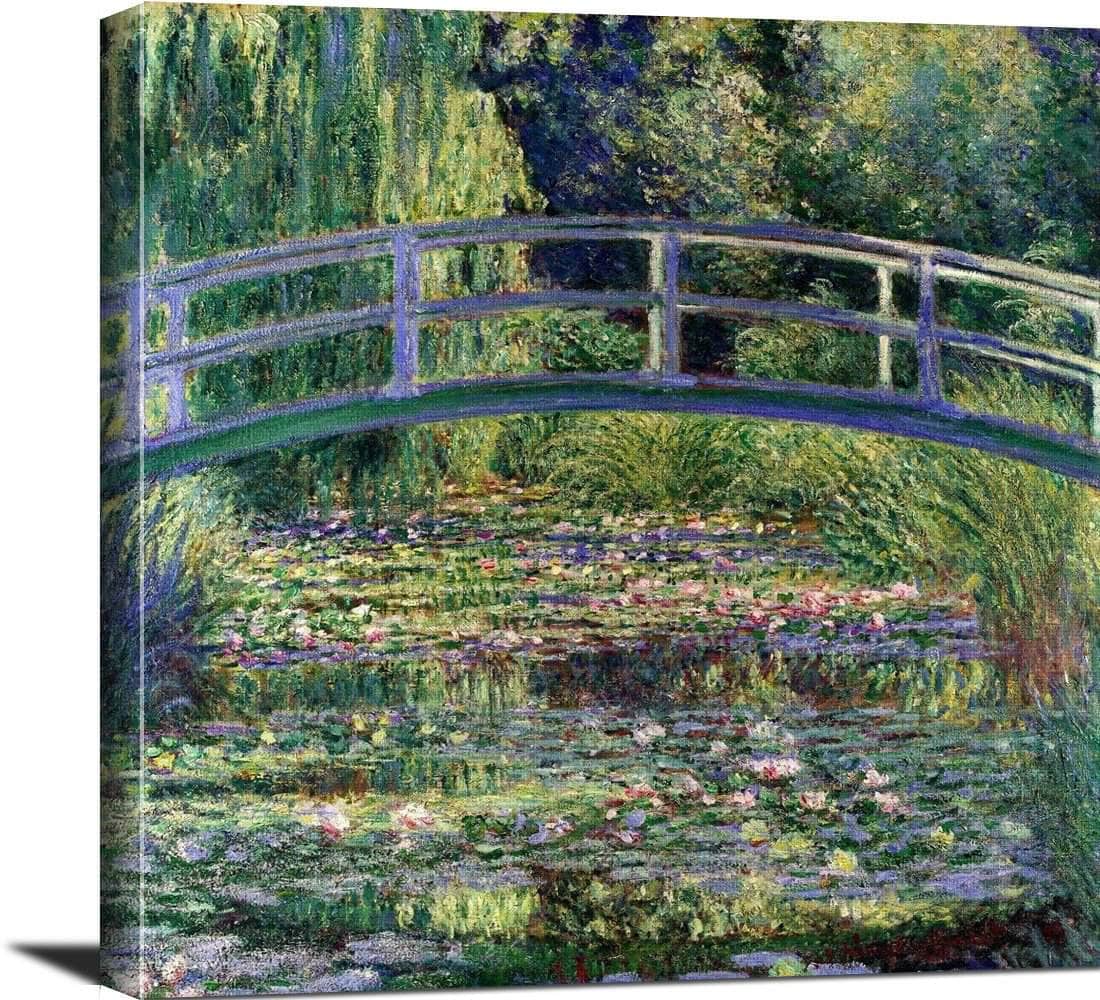 Water Lilies And The Japanese Bridge Painting Claude Monet Canvas Art - Image 3