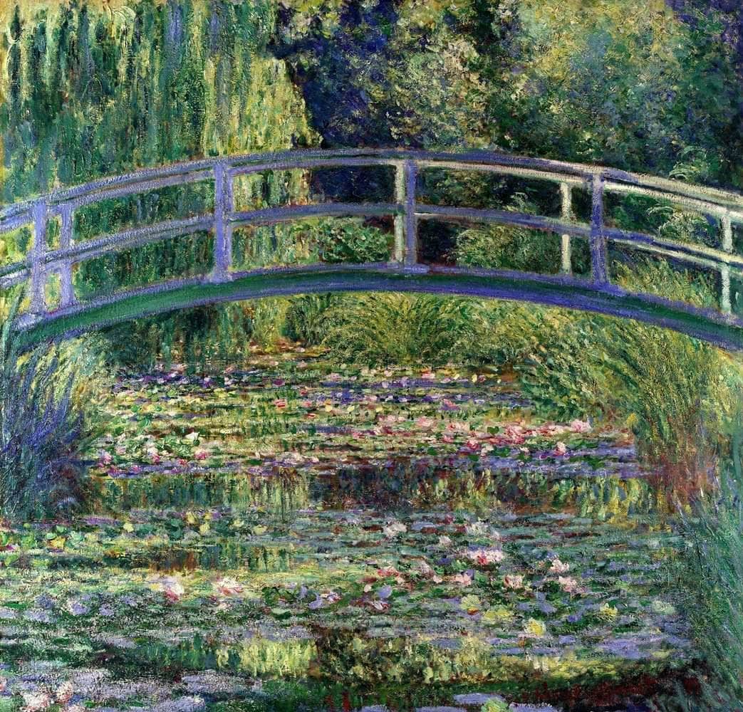 Water Lilies And The Japanese Bridge Painting Claude Monet Canvas Art - Image 5