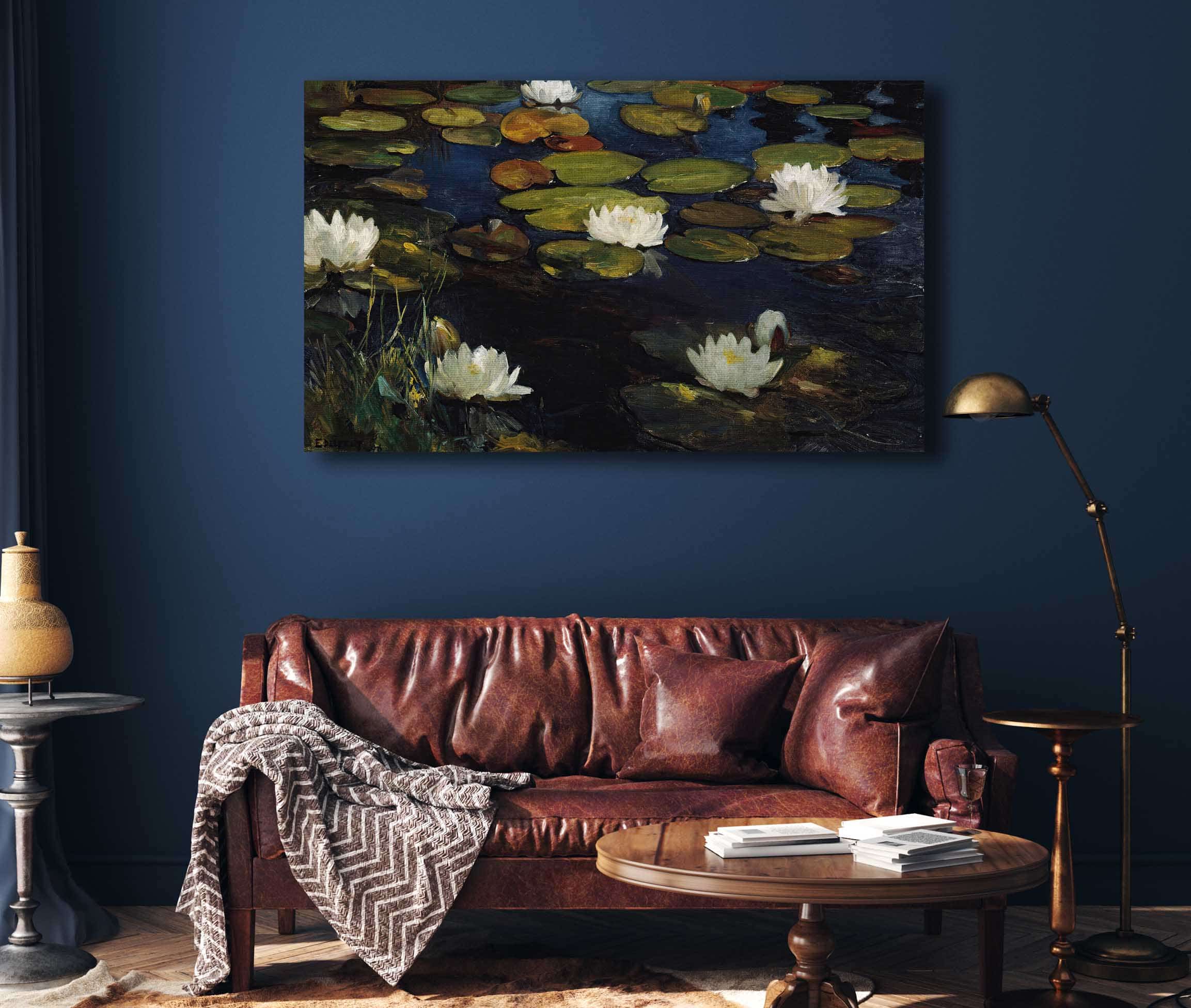 Water Lilies Study For The Youth And A Mermaid By Albert Edelfelt - Image 4
