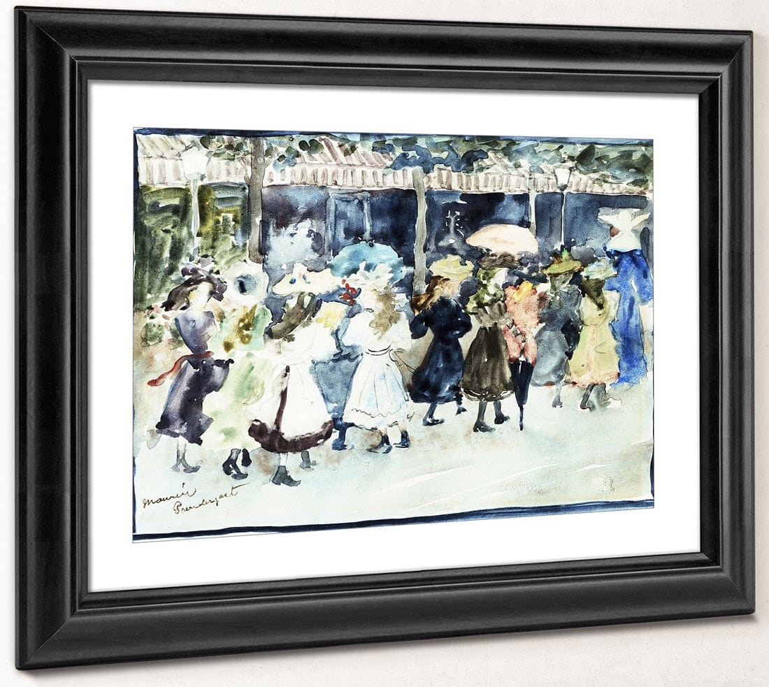 Watercolor Of Girls Walking Along The Boardwalk By Maurice Brazil Prendergast - Image 4