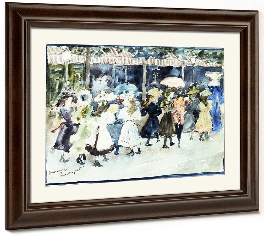 Watercolor Of Girls Walking Along The Boardwalk By Maurice Brazil Prendergast - Image 5