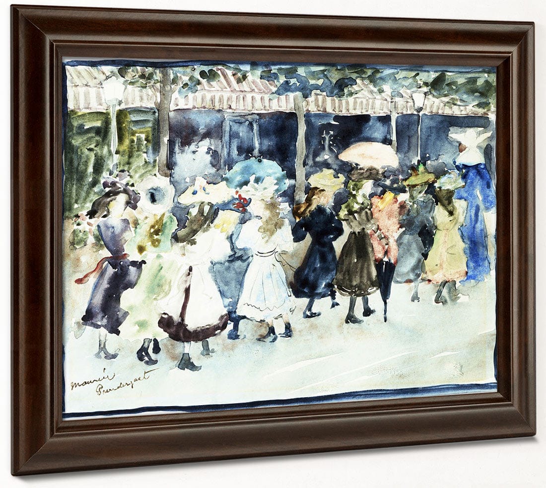 Watercolor Of Girls Walking Along The Boardwalk By Maurice Brazil Prendergast - Image 6