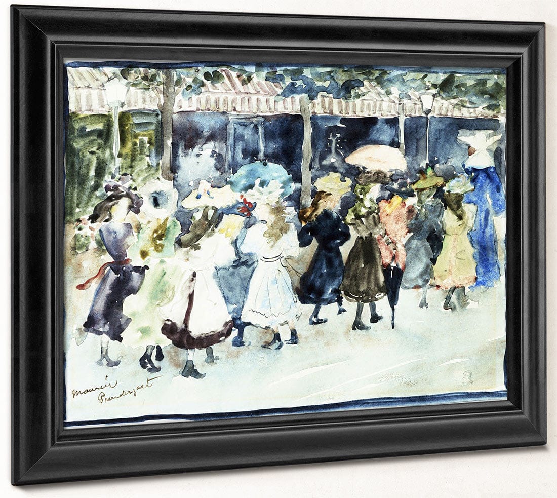 Watercolor Of Girls Walking Along The Boardwalk By Maurice Brazil Prendergast - Image 8