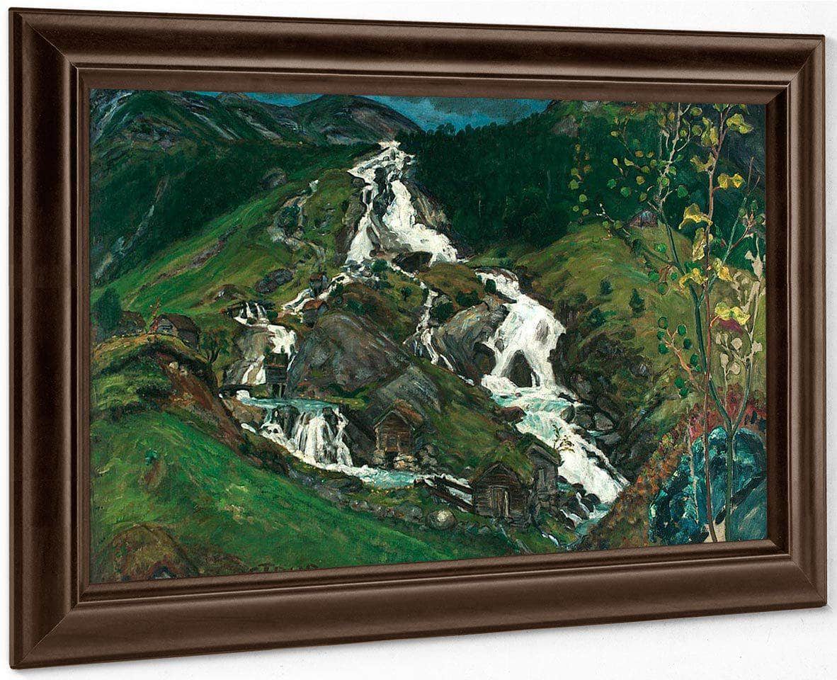 Waterfall And Mill House By Nicolai Astrup - Image 6
