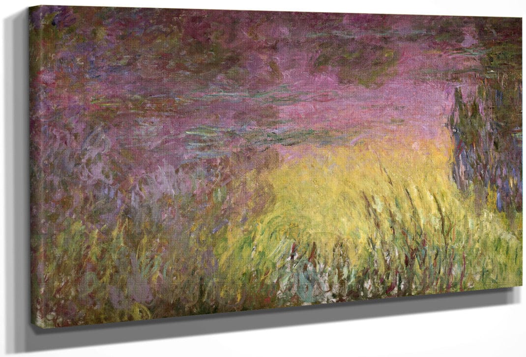 Waterlilies At Sunset, (Detail Of Left Side) By Claude Monet