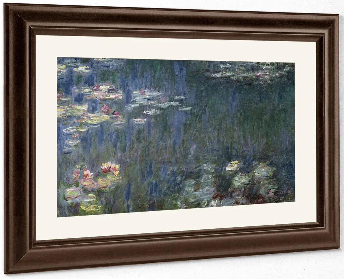 Waterlilies Green Reflections (Left Section) By Claude Monet - Image 3