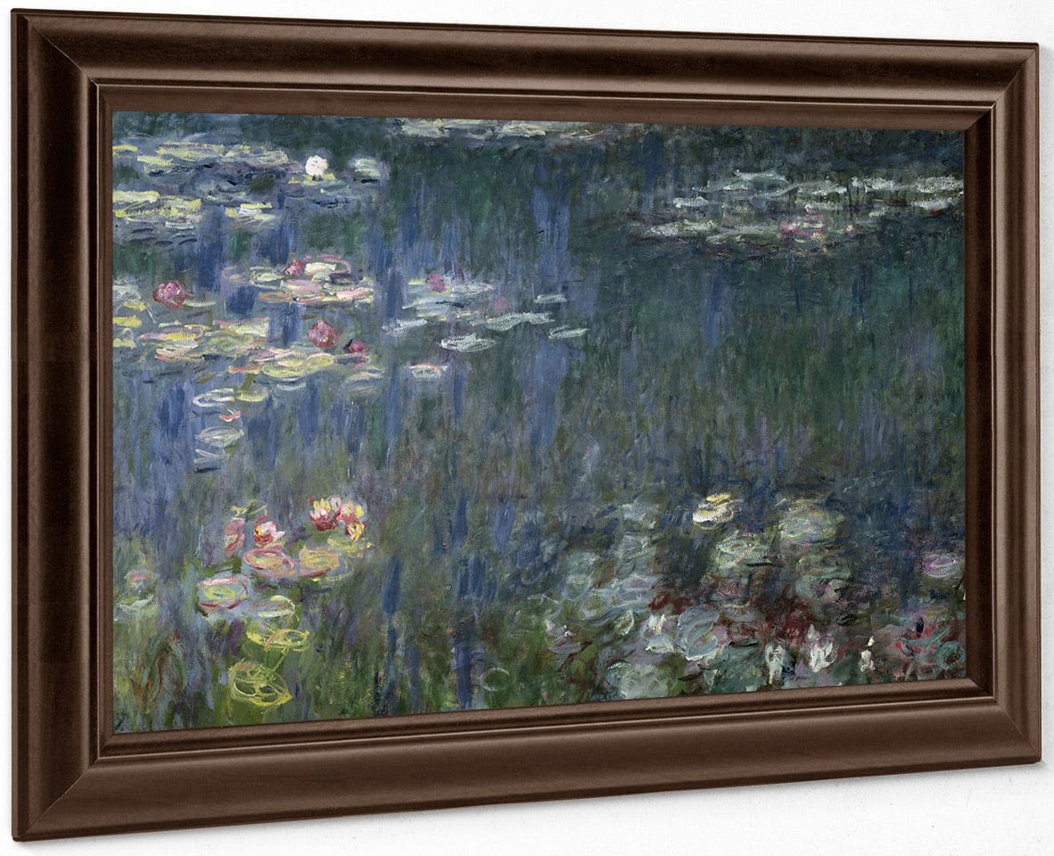 Waterlilies Green Reflections (Left Section) By Claude Monet - Image 4