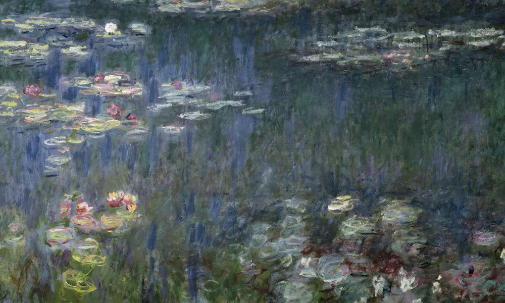 Waterlilies Green Reflections (Left Section) By Claude Monet - Image 5