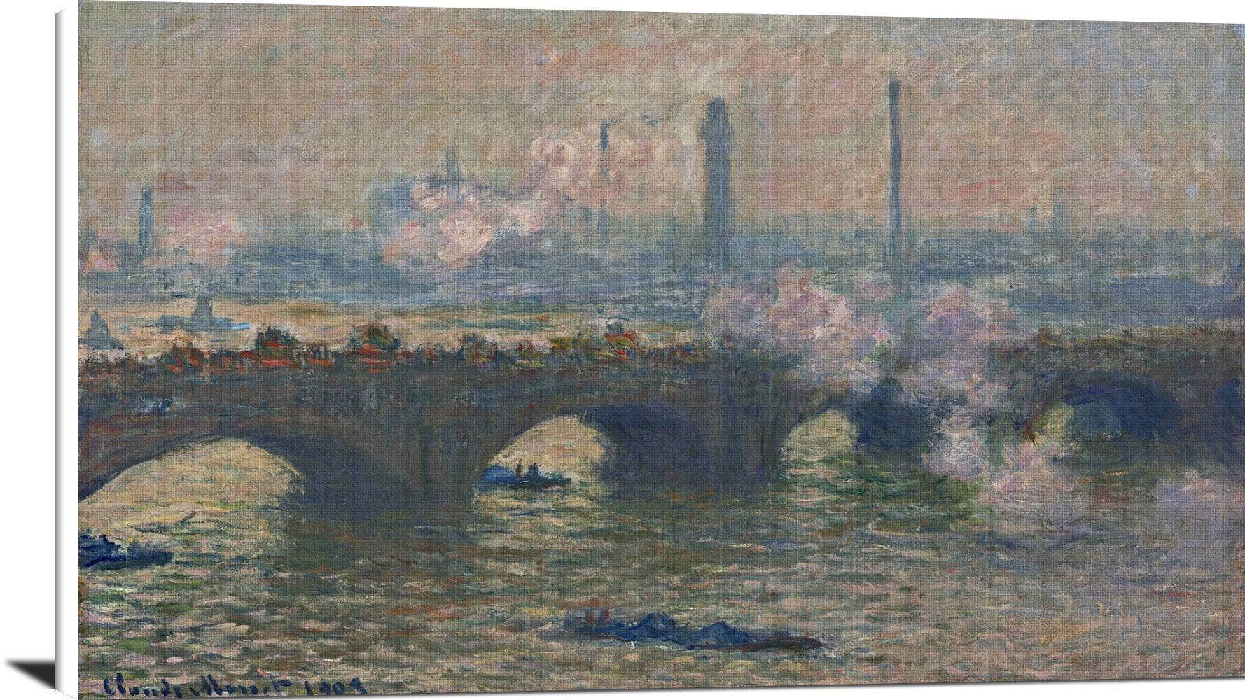 Waterloo Bridge, Gray Day Painting Claude Monet Canvas Art
