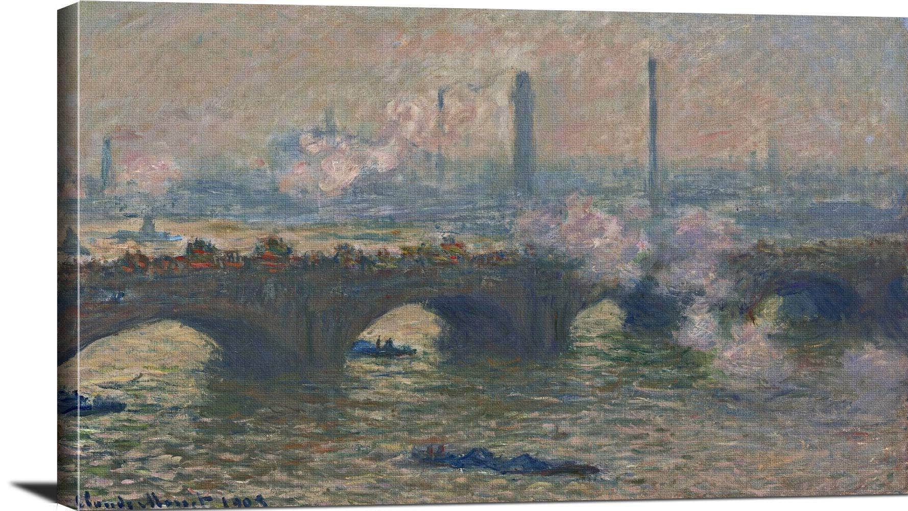 Waterloo Bridge, Gray Day Painting Claude Monet Canvas Art - Image 3