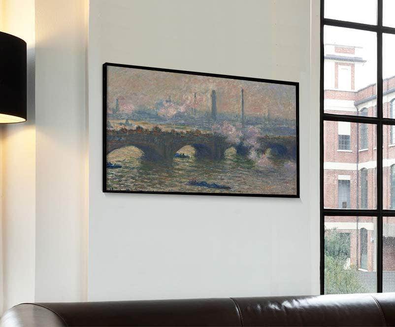 Waterloo Bridge, Gray Day Painting Claude Monet Canvas Art - Image 4
