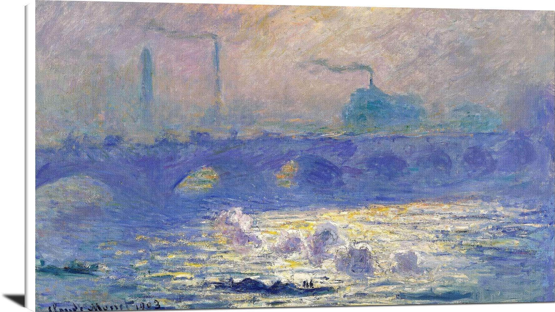 Waterloo Bridge Painting Claude Monet Canvas Art
