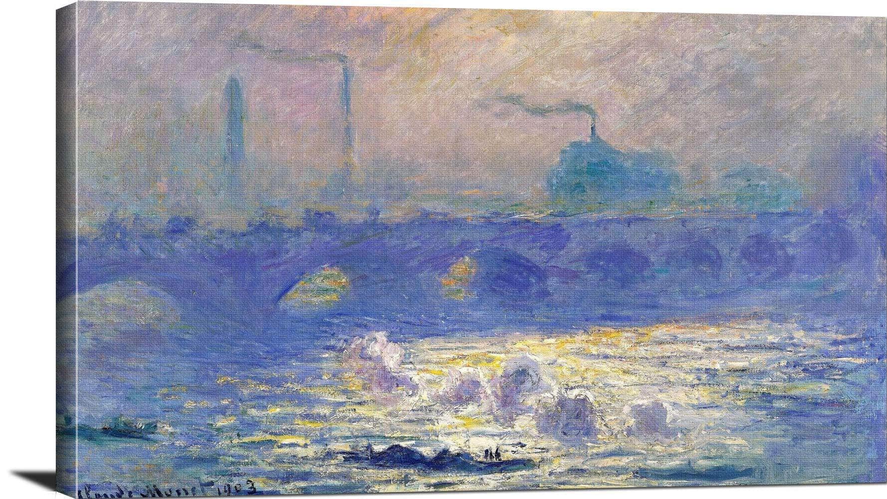 Waterloo Bridge Painting Claude Monet Canvas Art - Image 3